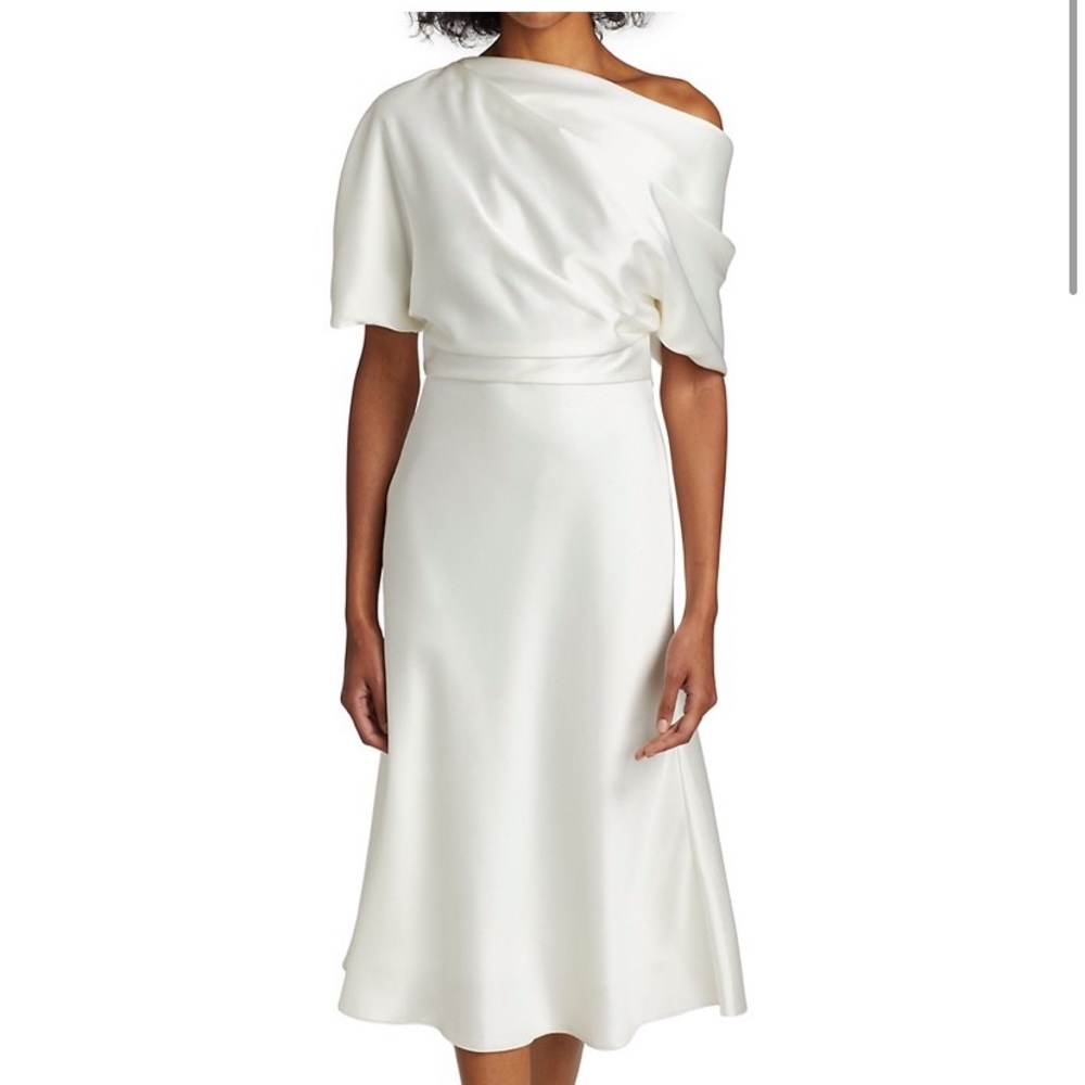 Shimmery pearl white silk dress — worn once then had it dry cleaned!